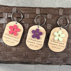 Custom Wood & Acrylic Flower Keychain - If Moms Were Flowers