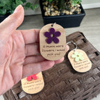 Custom Wood & Acrylic Flower Keychain - If Moms Were Flowers