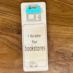  Brake for Bookstores birch wood bookmark with mint acrylic bookstore awning
