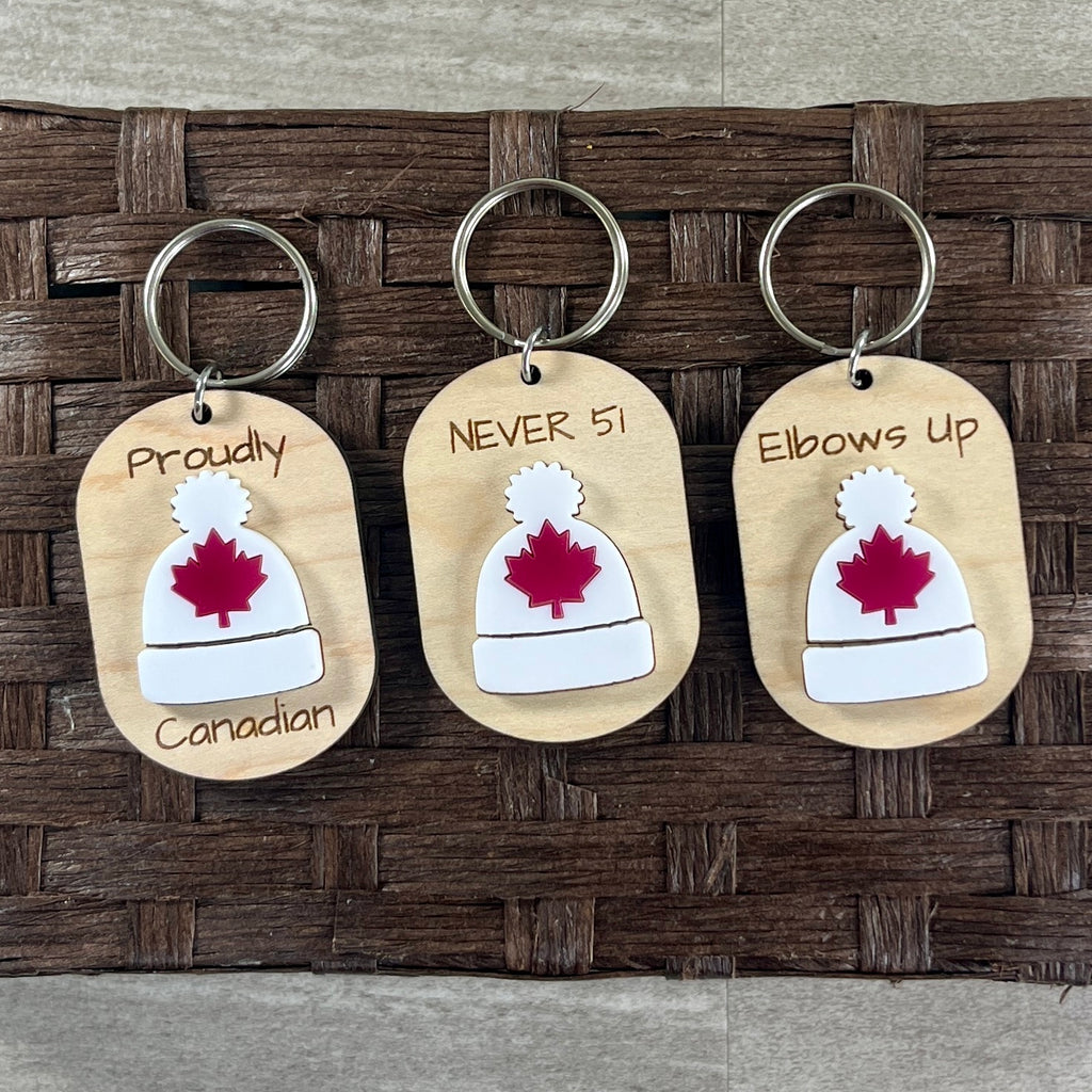 Wood & Acrylic Toque Keychain - Never 51